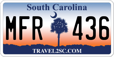 SC license plate MFR436