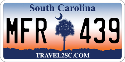 SC license plate MFR439