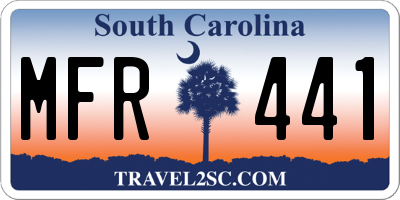 SC license plate MFR441