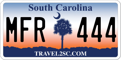 SC license plate MFR444