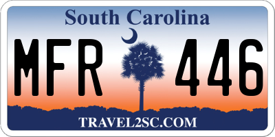 SC license plate MFR446
