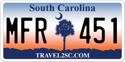 SC license plate MFR451
