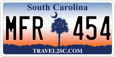 SC license plate MFR454