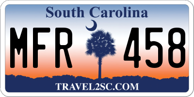 SC license plate MFR458