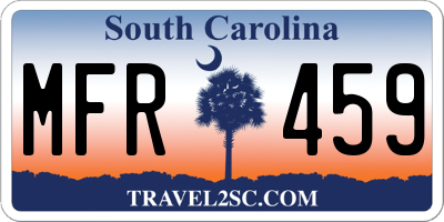 SC license plate MFR459