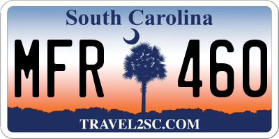 SC license plate MFR460