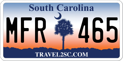 SC license plate MFR465