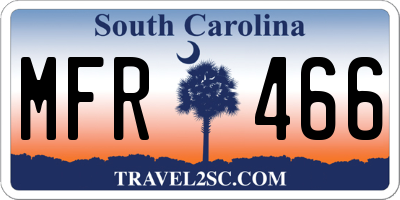 SC license plate MFR466