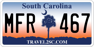 SC license plate MFR467