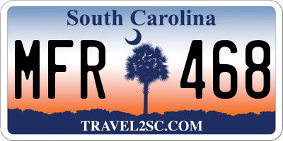 SC license plate MFR468