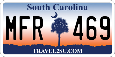 SC license plate MFR469
