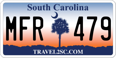 SC license plate MFR479