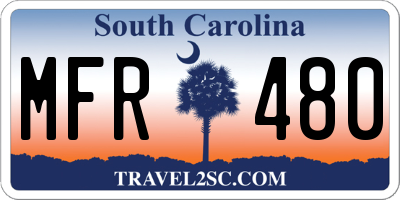 SC license plate MFR480
