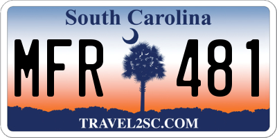 SC license plate MFR481