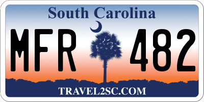 SC license plate MFR482