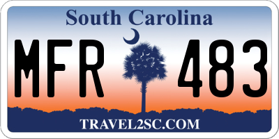 SC license plate MFR483