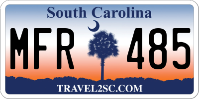 SC license plate MFR485