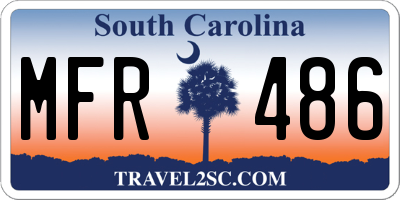 SC license plate MFR486