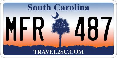 SC license plate MFR487