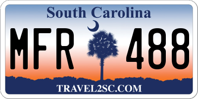SC license plate MFR488