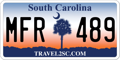 SC license plate MFR489
