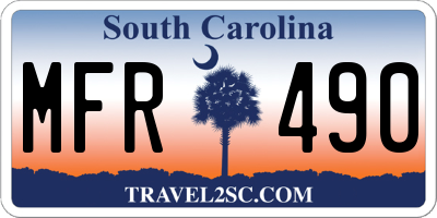 SC license plate MFR490