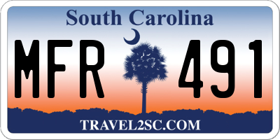 SC license plate MFR491