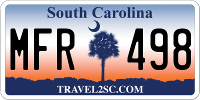 SC license plate MFR498