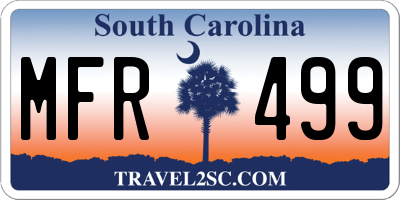 SC license plate MFR499