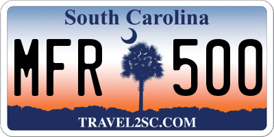 SC license plate MFR500
