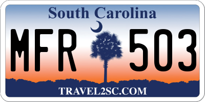SC license plate MFR503