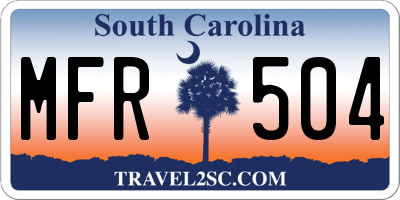 SC license plate MFR504