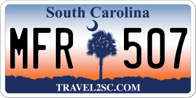 SC license plate MFR507