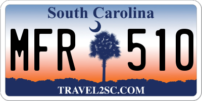 SC license plate MFR510