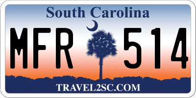 SC license plate MFR514