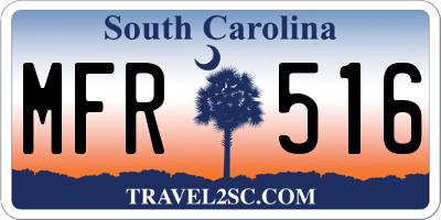 SC license plate MFR516