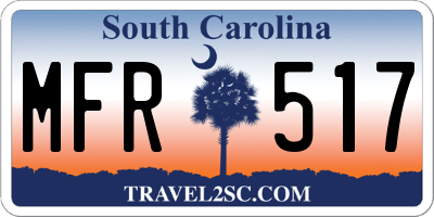 SC license plate MFR517