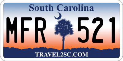 SC license plate MFR521