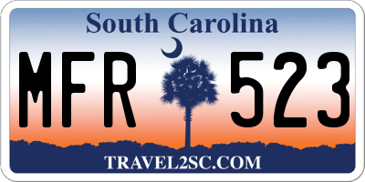 SC license plate MFR523