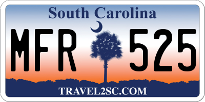 SC license plate MFR525