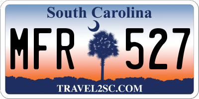 SC license plate MFR527