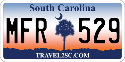SC license plate MFR529