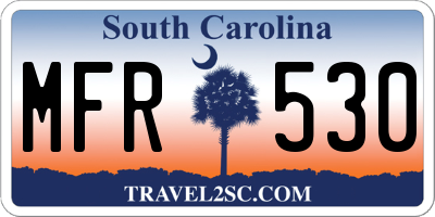 SC license plate MFR530