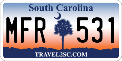 SC license plate MFR531