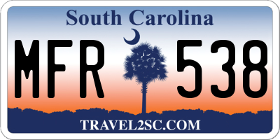 SC license plate MFR538