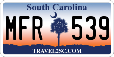 SC license plate MFR539