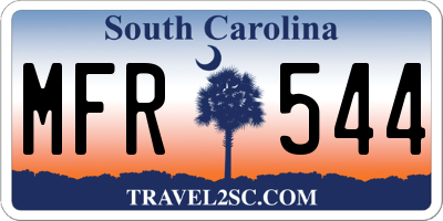 SC license plate MFR544