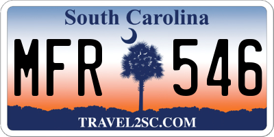 SC license plate MFR546