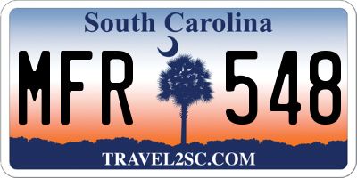 SC license plate MFR548