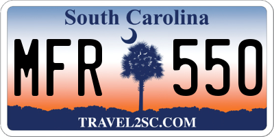 SC license plate MFR550